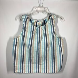 Ana A New Approach Women's Striped Open Back Tank Top Multicolor Size Large